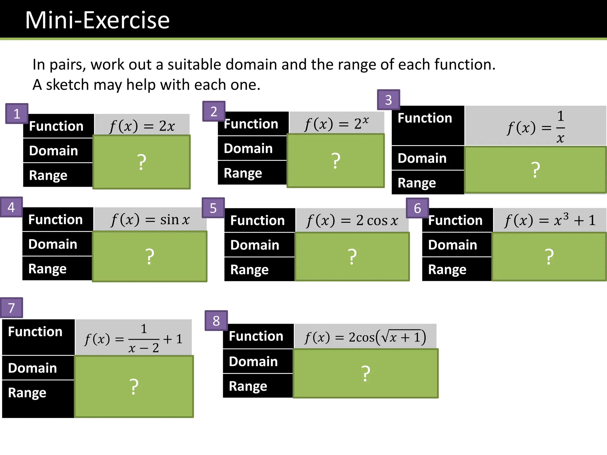 Functions ppt Dr Frost Maths Mixed questions | PPTX