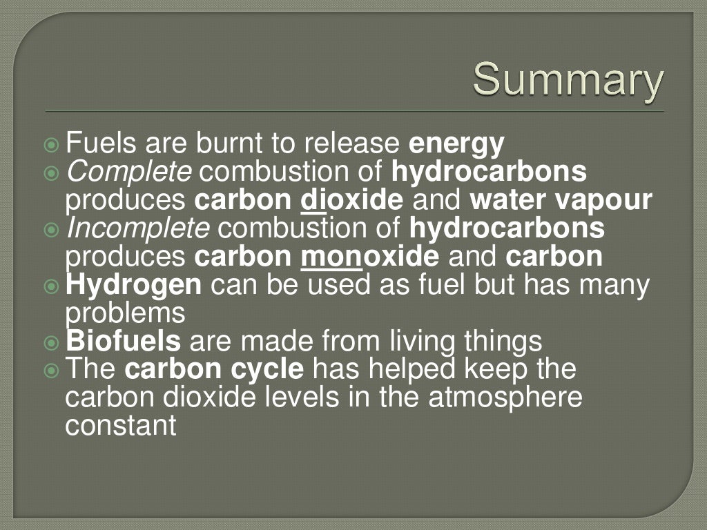 GCSE Chemistry Fuels Revision