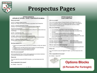 Prospectus Pages




             Options Blocks
           (6 Periods Per Fortnight)
 