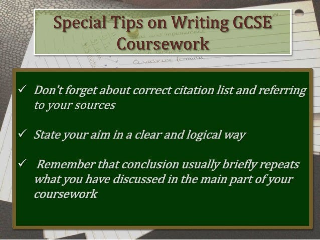 Gcse coursework help