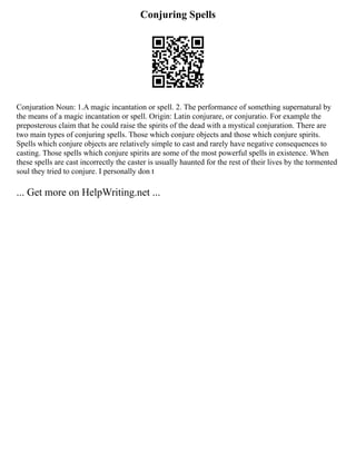Conjuring Examples Gcse Descriptive Writing Help. Lost And Alone Desc | PDF