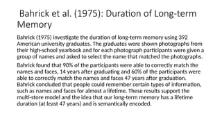 Bahrick gcse edexcel memory topic overview powerpoint | PPTX