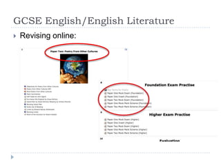 GCSE English/English LiteratureRevising online: