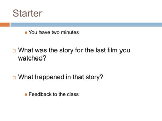Gcse film narrative and character | PPTX
