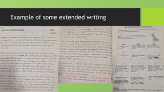 Example of some extended writing
 