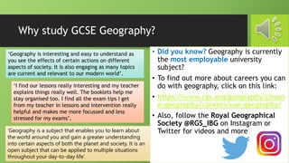 GCSE Geography - Year 9 Options Process 2024 | PPT