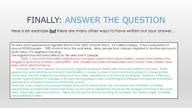 Case study rural to urban migration
