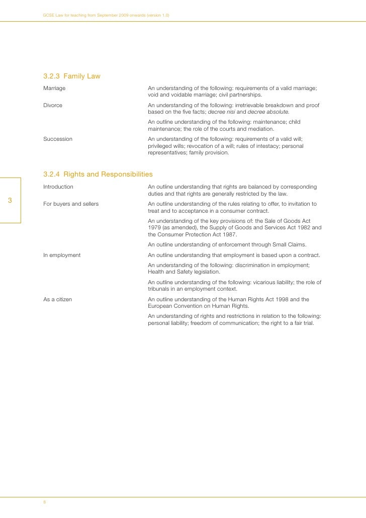 decree definition nisi Law 2010 Gcse Specification
