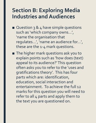 Gcse media studies revision november mock1 | PPTX