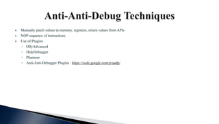 Advanced malware analysis training session4 anti-analysis techniques | PPTX