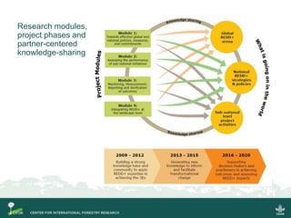 Research modules,
project phases and
partner-centered
knowledge-sharing
 