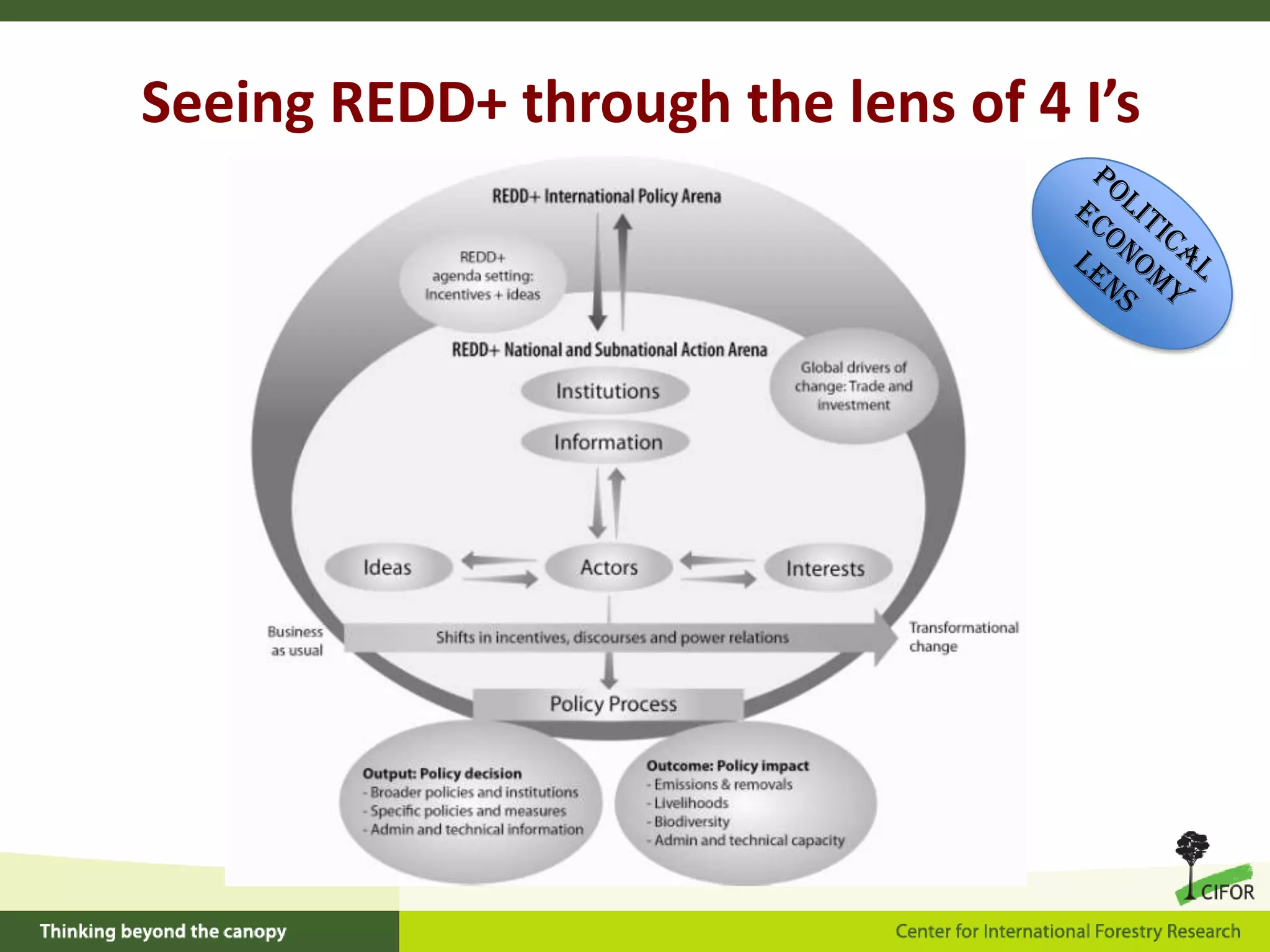 Seeing REDD+ through the lens of 4 I’s

 