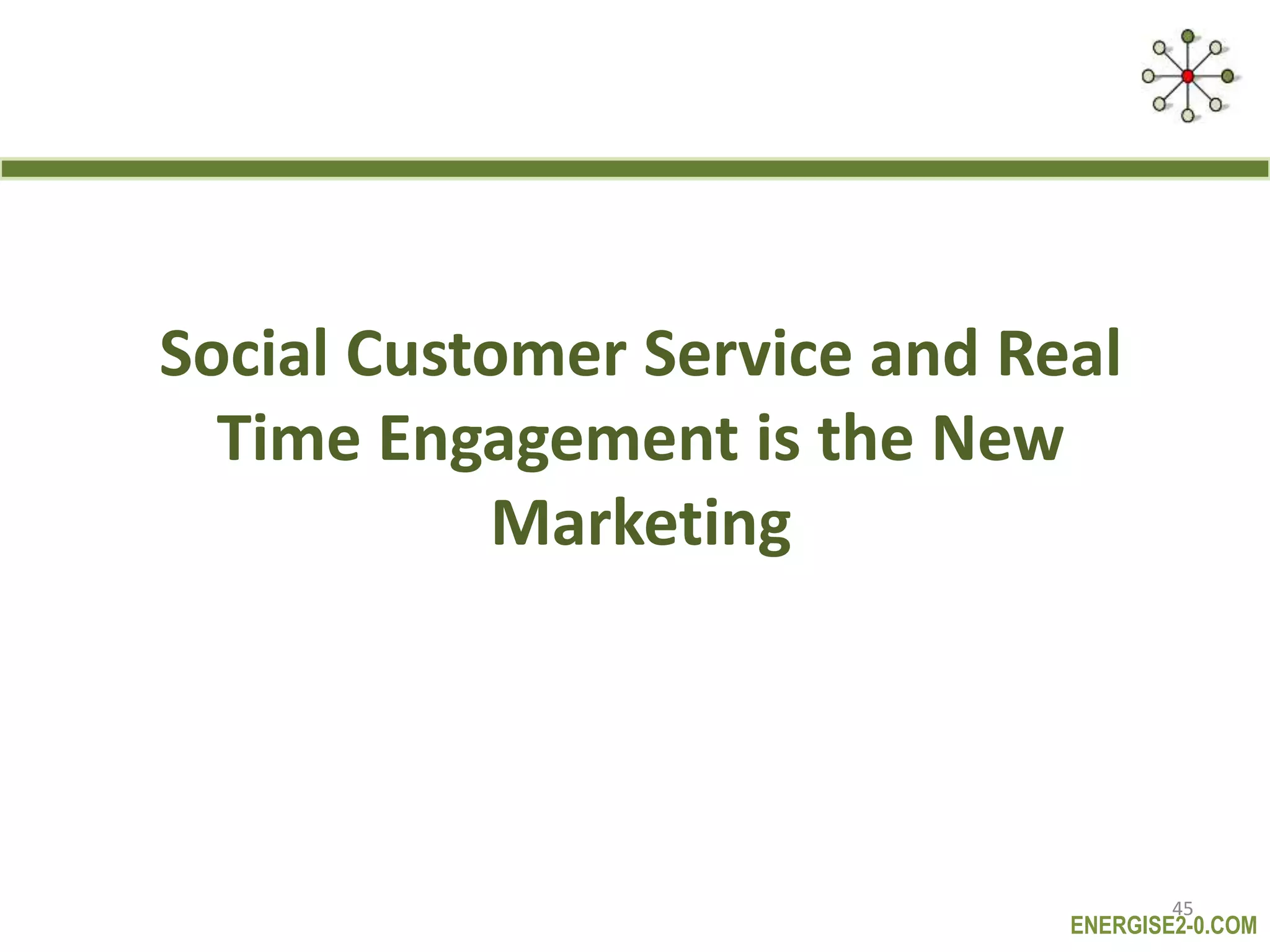 ENERGISE2-0.COM
Social Customer Service and Real
Time Engagement is the New
Marketing
45
 