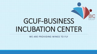 GCUF-BUSINESS
INCUBATION CENTER
WE ARE PROVIDING WINGS TO FLY
 