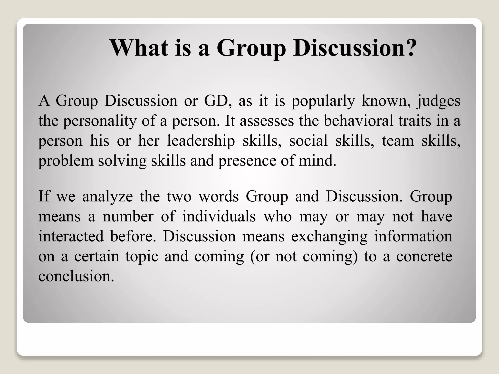 How to Prepare for Group Discussion | PPTX