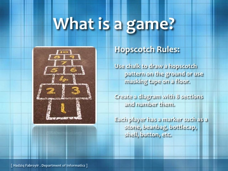 GD - 2nd - Introduction To Game (History And Genres) hopscotch diagram 
