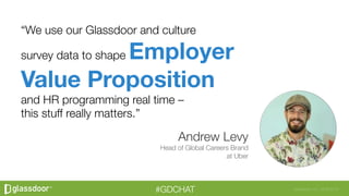 Glassdoor, Inc. 2008-2016#GDCHAT
“We use our Glassdoor and culture"
survey data to shape Employer  
Value Proposition 
and...