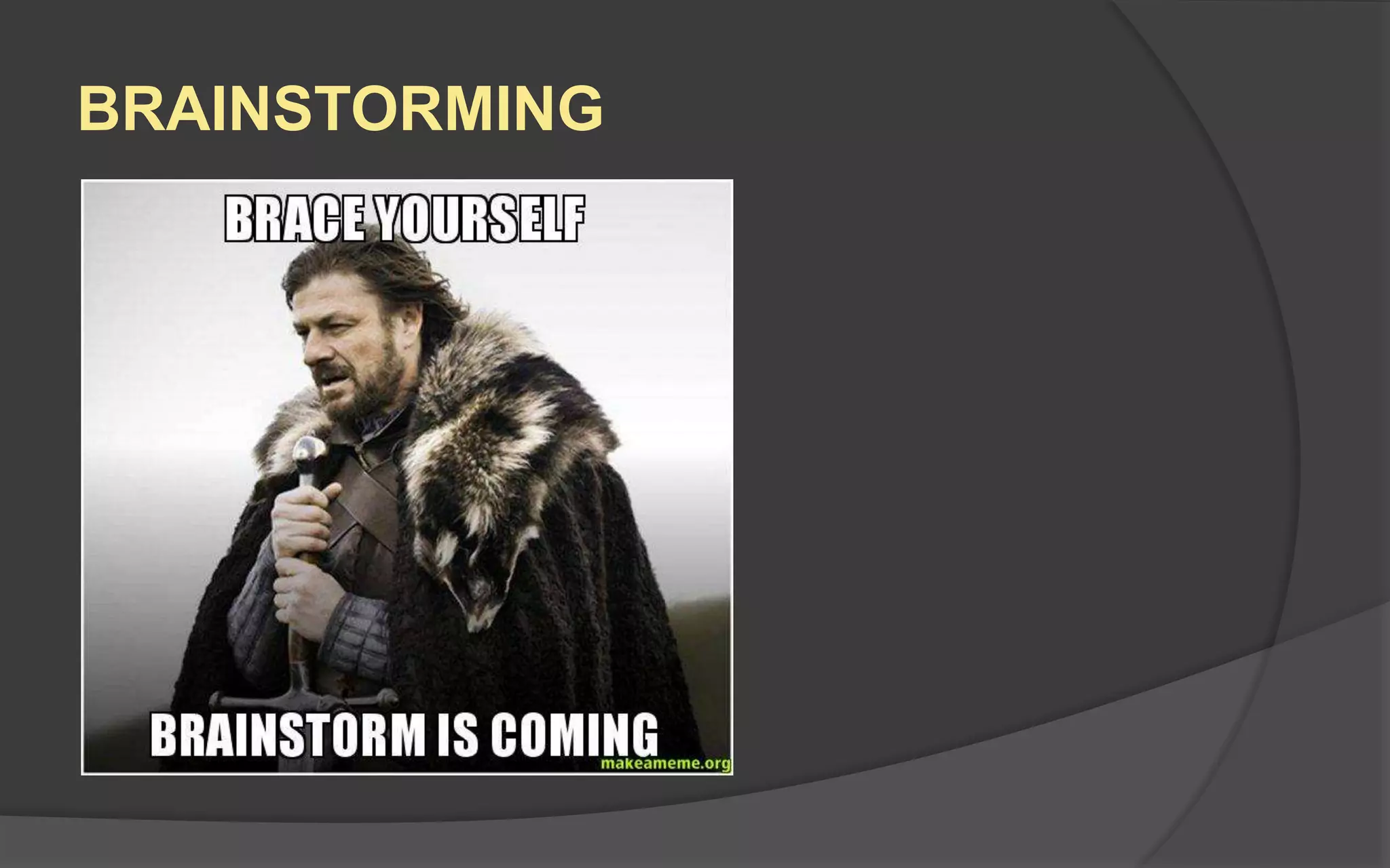 The Lens of Infinite Inspiration
Stop looking at your game idea, and stop looking at
games like it. Instead, look everywhere else.
 What is the experience I have had in my life that I
would like to share with others?
 In what small way can I capture that experience
and put it in my game?
Jesse Schell, Lens #11
 
