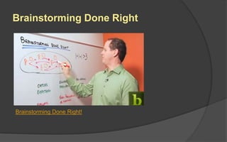 Stages of Creativity
Psychologist Mihaly Csikszentmihalyi describes
the classic stages of creativity:
 Preparation: Becoming interested in a topic
 Incubation: Period where ideas “churn around”
in your subconscious
 Insight: The “aha!” moment, where an idea
comes together
 Evaluation: Deciding whether the insight is
worth pursuing
 Elaboration: Fleshing out the idea
 