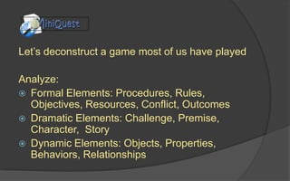 Creative Center
Your game’s creative center consists of two
elements:
 The Razor: Determines which features
belong and do...