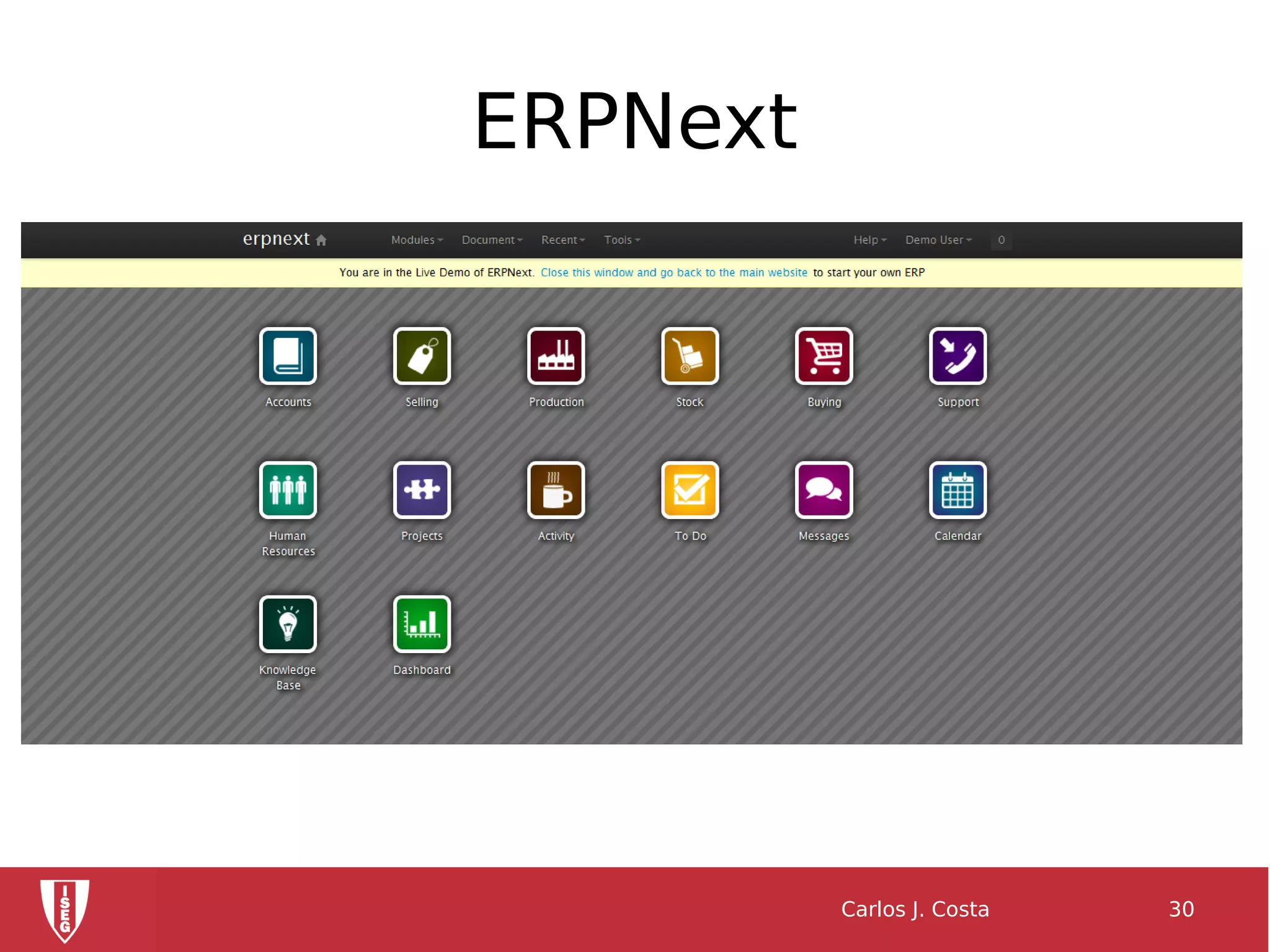 ERPNext
Carlos J. Costa 30
 