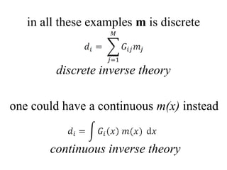 Inverse Geometry Example Geophysical mathematical Inverse theory, details and practice | PPTX