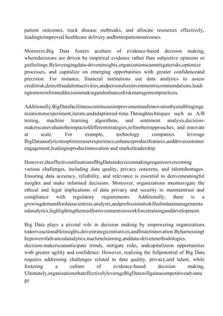 The role of big data in decision making. | DOCX