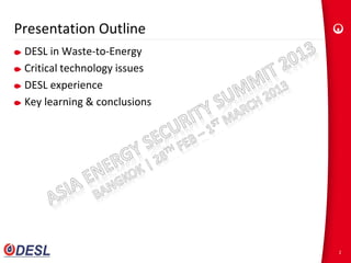 DESL Experience-MSW WTE Conversion Technologies | PDF