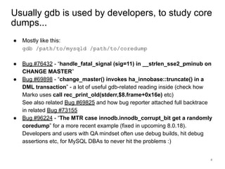 Gdb basics for my sql db as (percona live europe 2019) | PDF