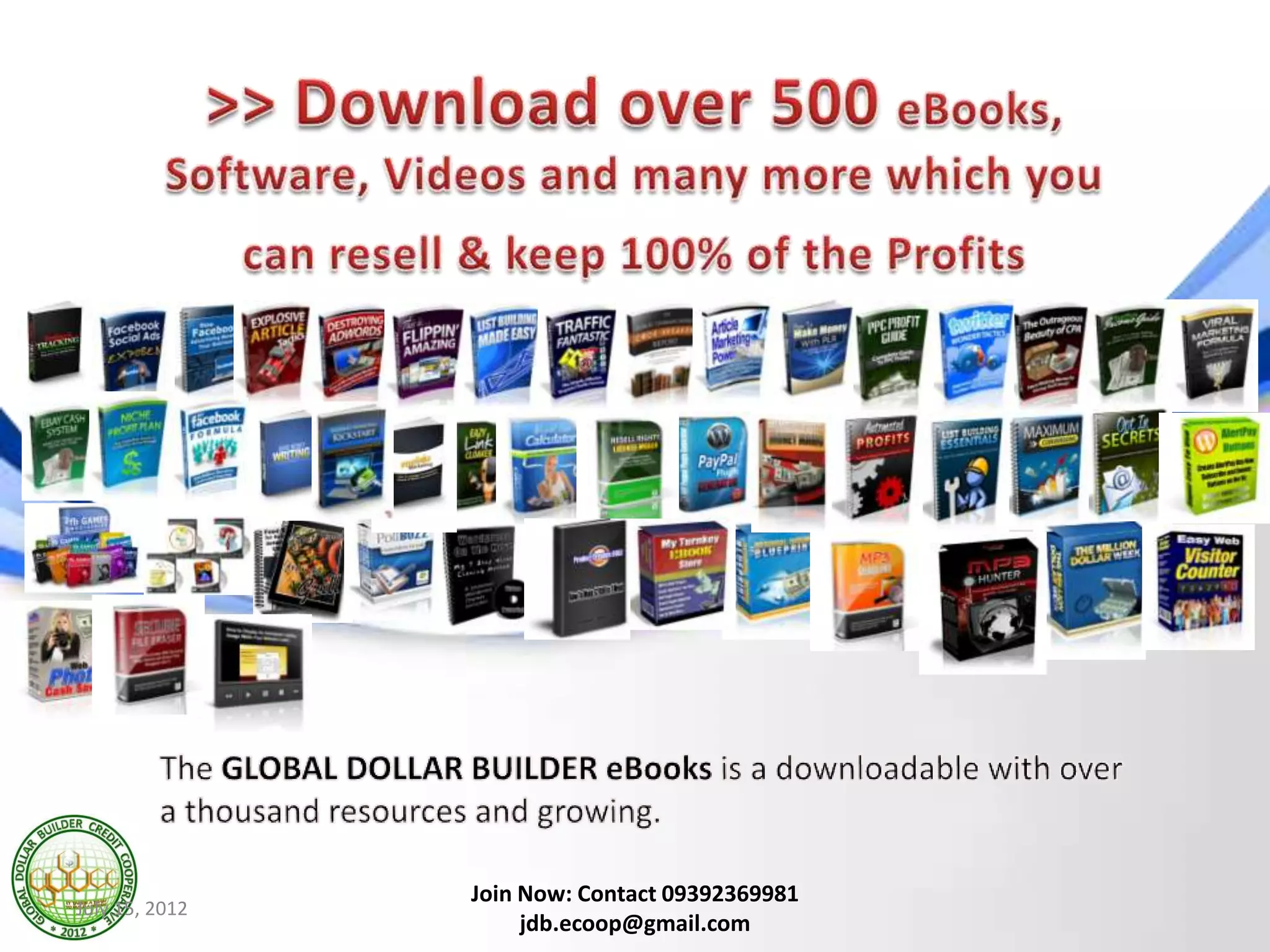 Join Now: Contact 09392369981
July 15, 2012
                     jdb.ecoop@gmail.com
 