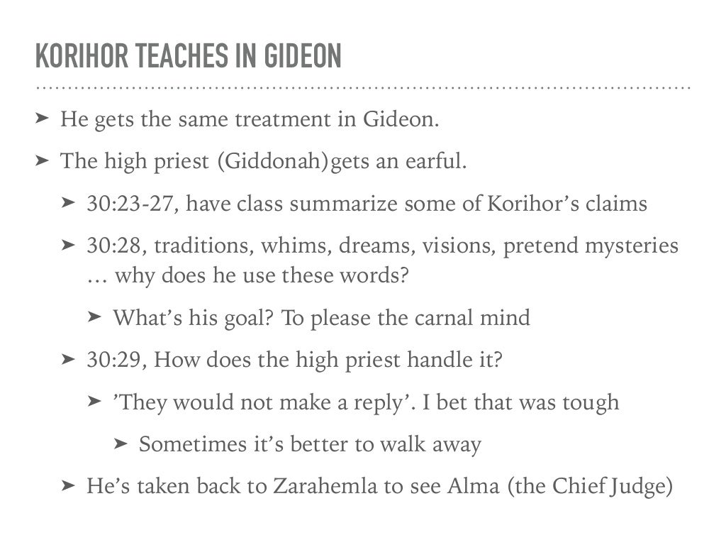 LDS Gospel Doctrine Book of Mormon Lesson 27