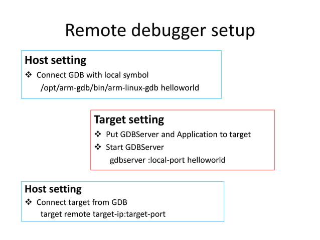 Gdb remote debugger | PPT