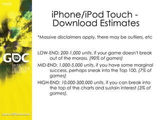 iPhone/iPod Touch -  Download Estimates <ul><li>*Massive disclaimers apply, there may be outliers, etc </li></ul><ul><li>L...