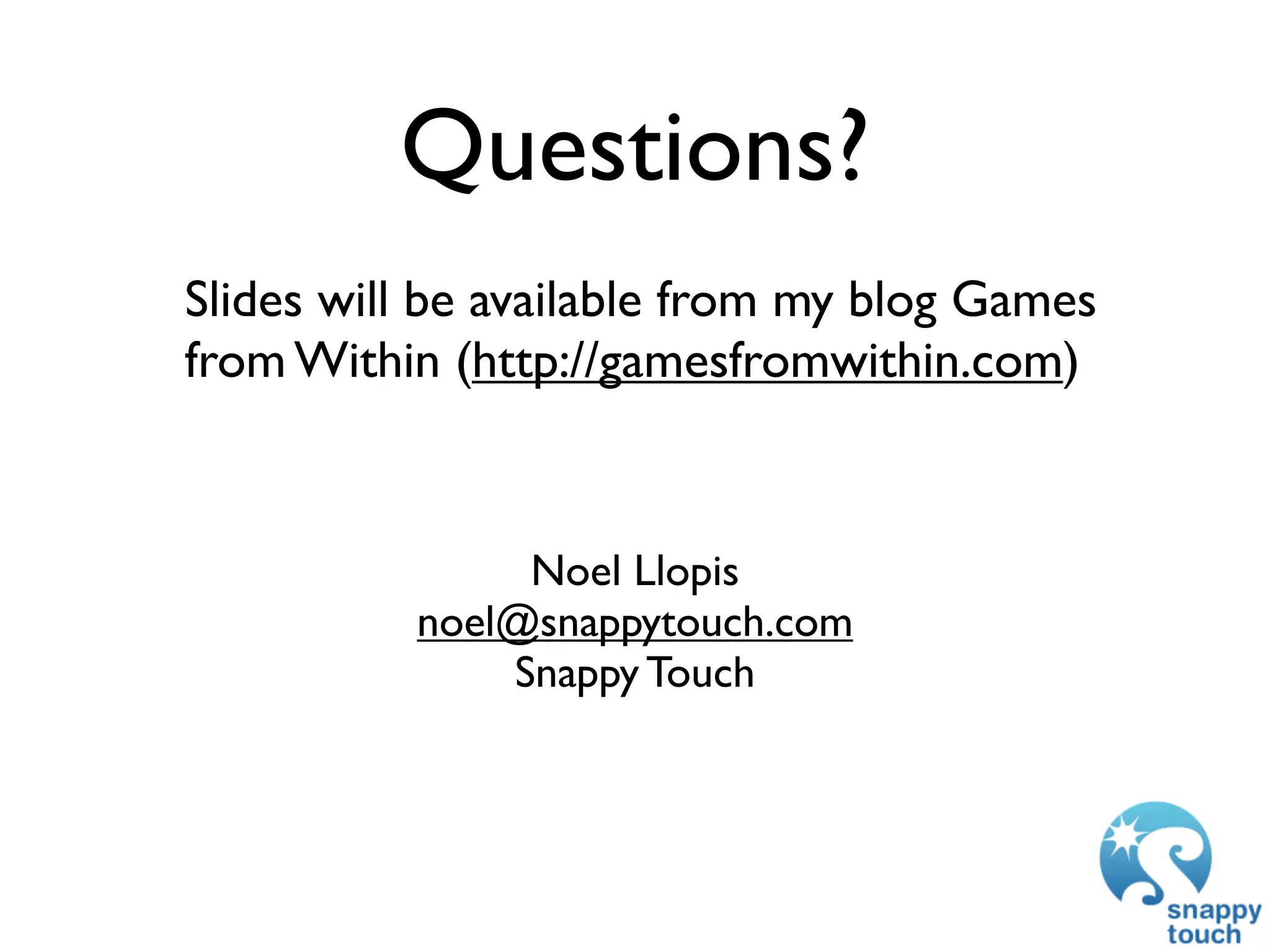GDC 2009: iPhone Development: Exploring The New Frontier