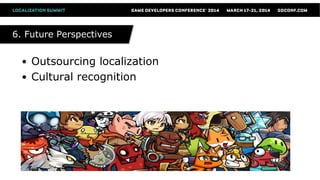 ● Outsourcing localization
● Cultural recognition
6. Future Perspectives6. Future Perspectives
 