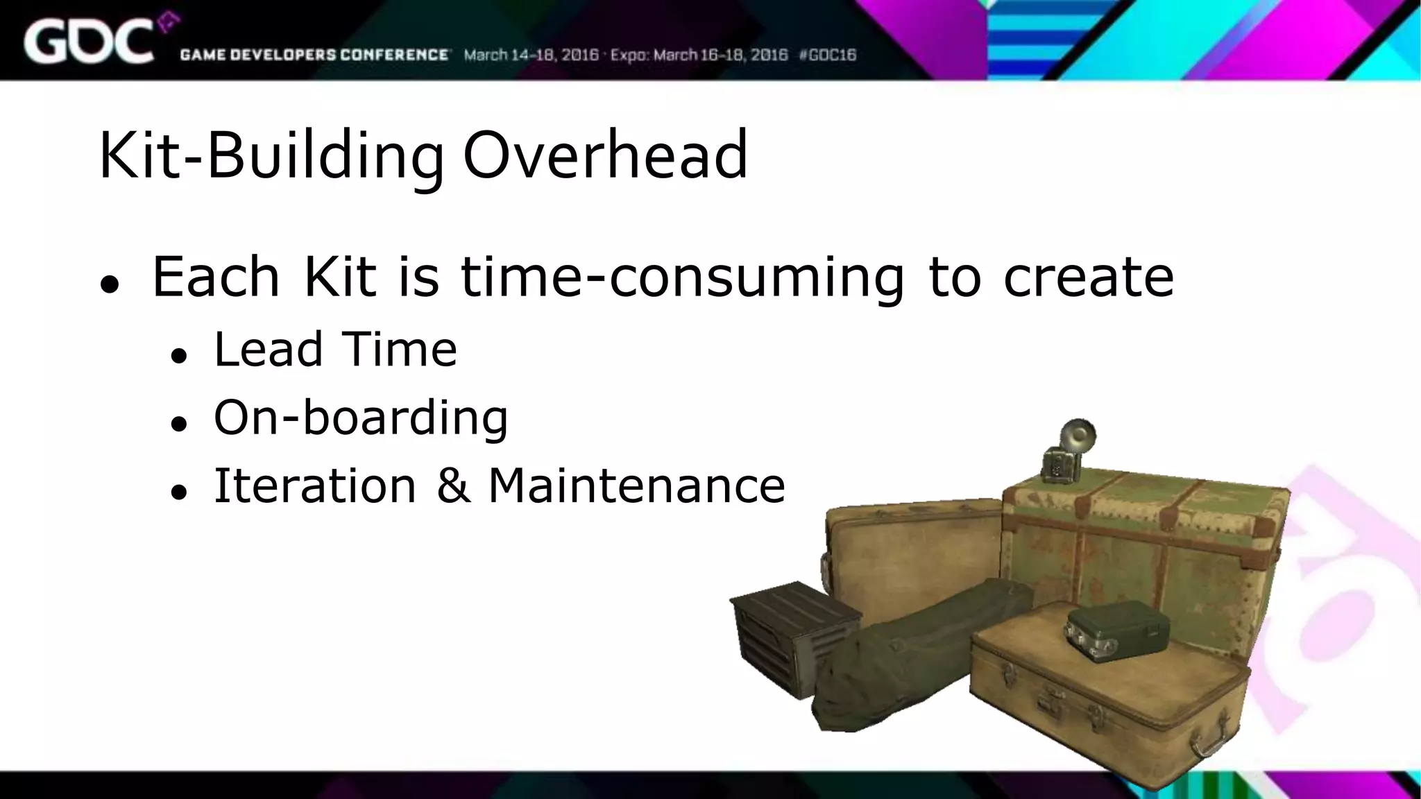Kit-Building Overhead
● Each Kit is time-consuming to create
● Lead Time
● On-boarding
● Iteration & Maintenance
 