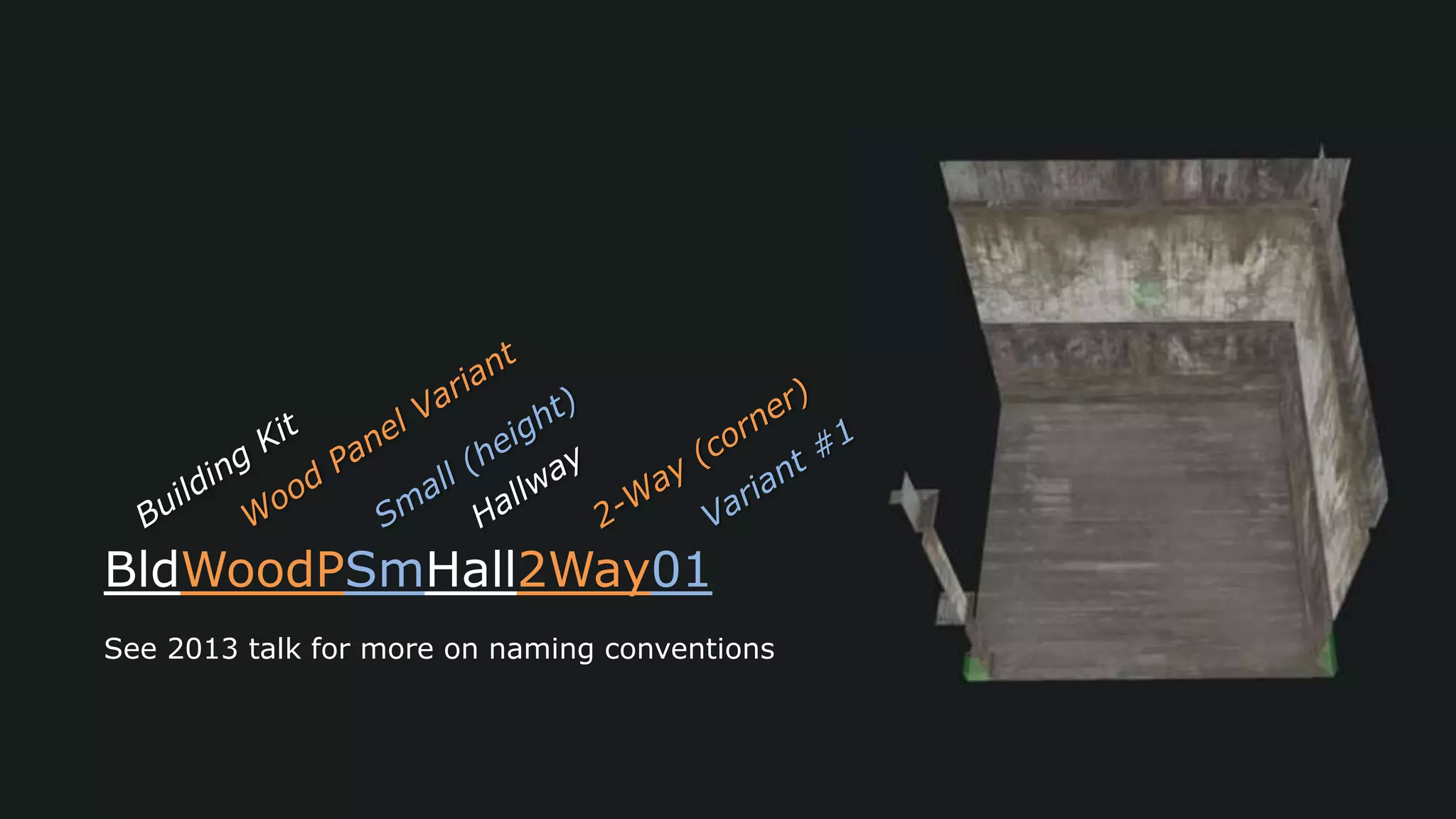 BldWoodPSmHall2Way01
See 2013 talk for more on naming conventions
 