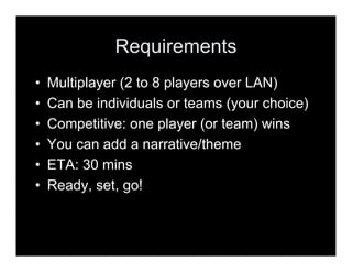 GDC 2009 Game Design Improv