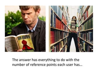 The answer has everything to do with the number of reference points each user has…
