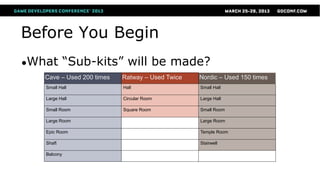 Before You Begin
●What        “Sub-kits” will be made?
   Cave – Used 200 times   Ratway – Used Twice   Nordic – Used 150 times
   Small Hall              Hall                  Small Hall

   Large Hall              Circular Room         Large Hall

   Small Room              Square Room           Small Room

   Large Room                                    Large Room

   Epic Room                                     Temple Room

   Shaft                                         Stairwell

   Balcony
 