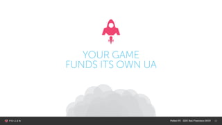 12
YOUR GAME
FUNDS ITS OWN UA
PollenVC - GDC San Francisco 2015
 