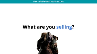 STEP 1: DEFINE WHAT YOU’RE SELLING
 