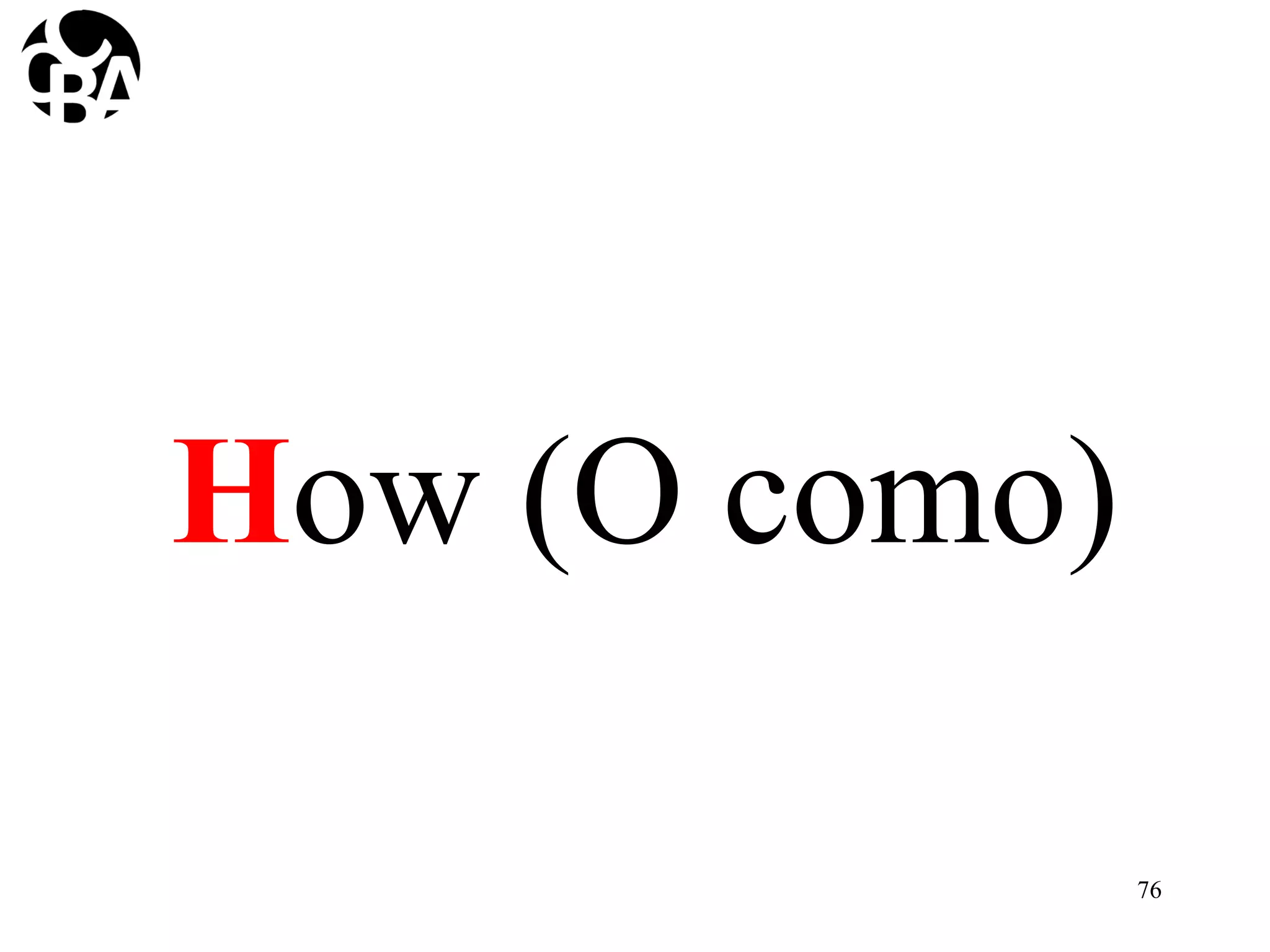 How (O como)
76
 