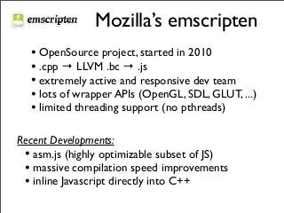 C++ on the Web (GDCE 2013) Slide 6
