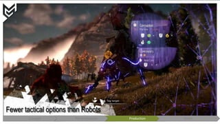 Fewer tactical options than Robots
Concept Pre-Production Production Polish
 