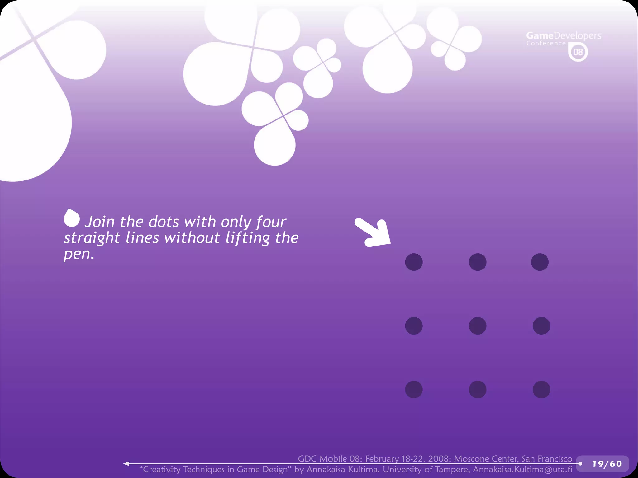 GDCMobile08: Creativity Techniques is Game Design