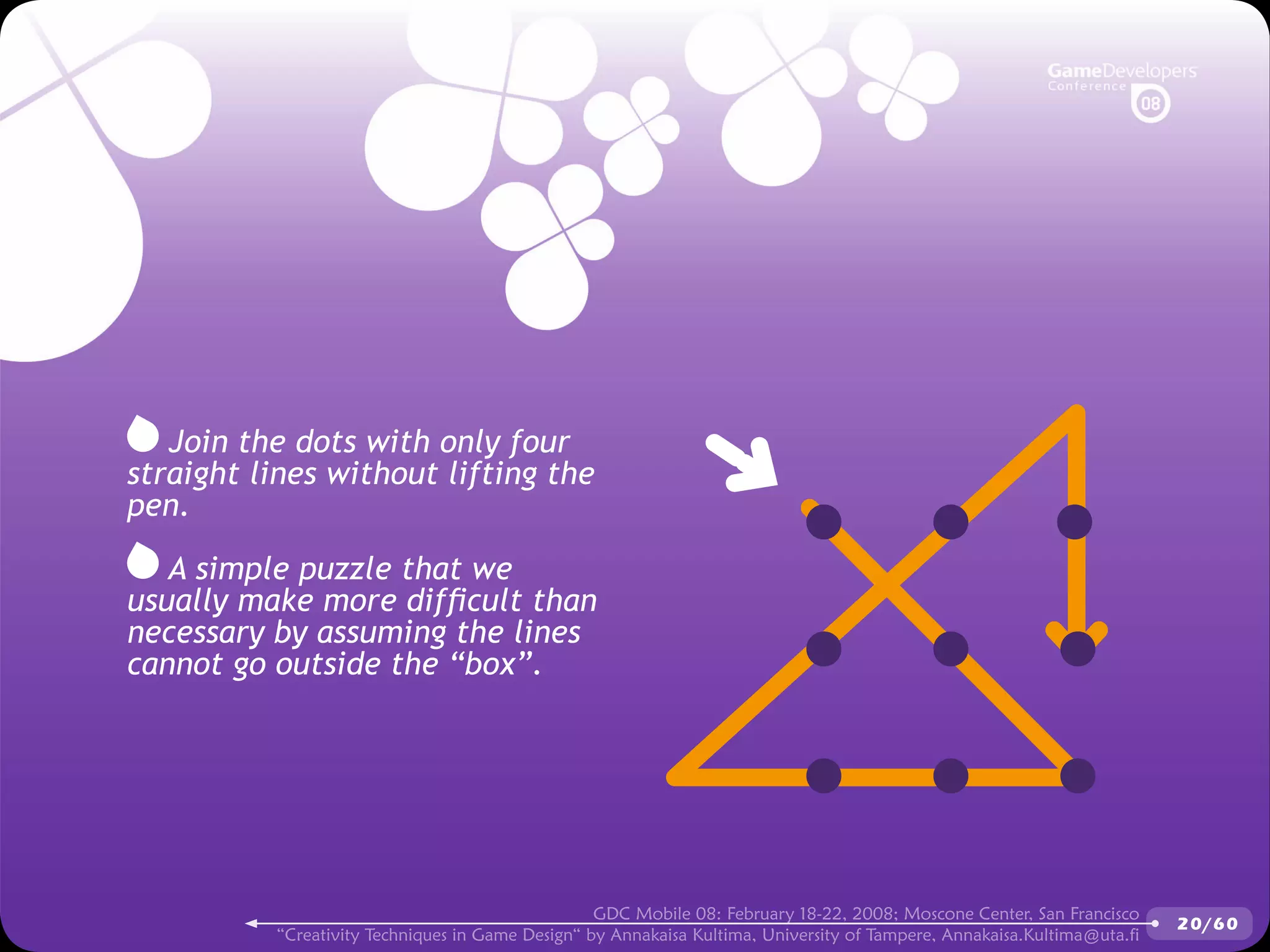 GDCMobile08: Creativity Techniques is Game Design