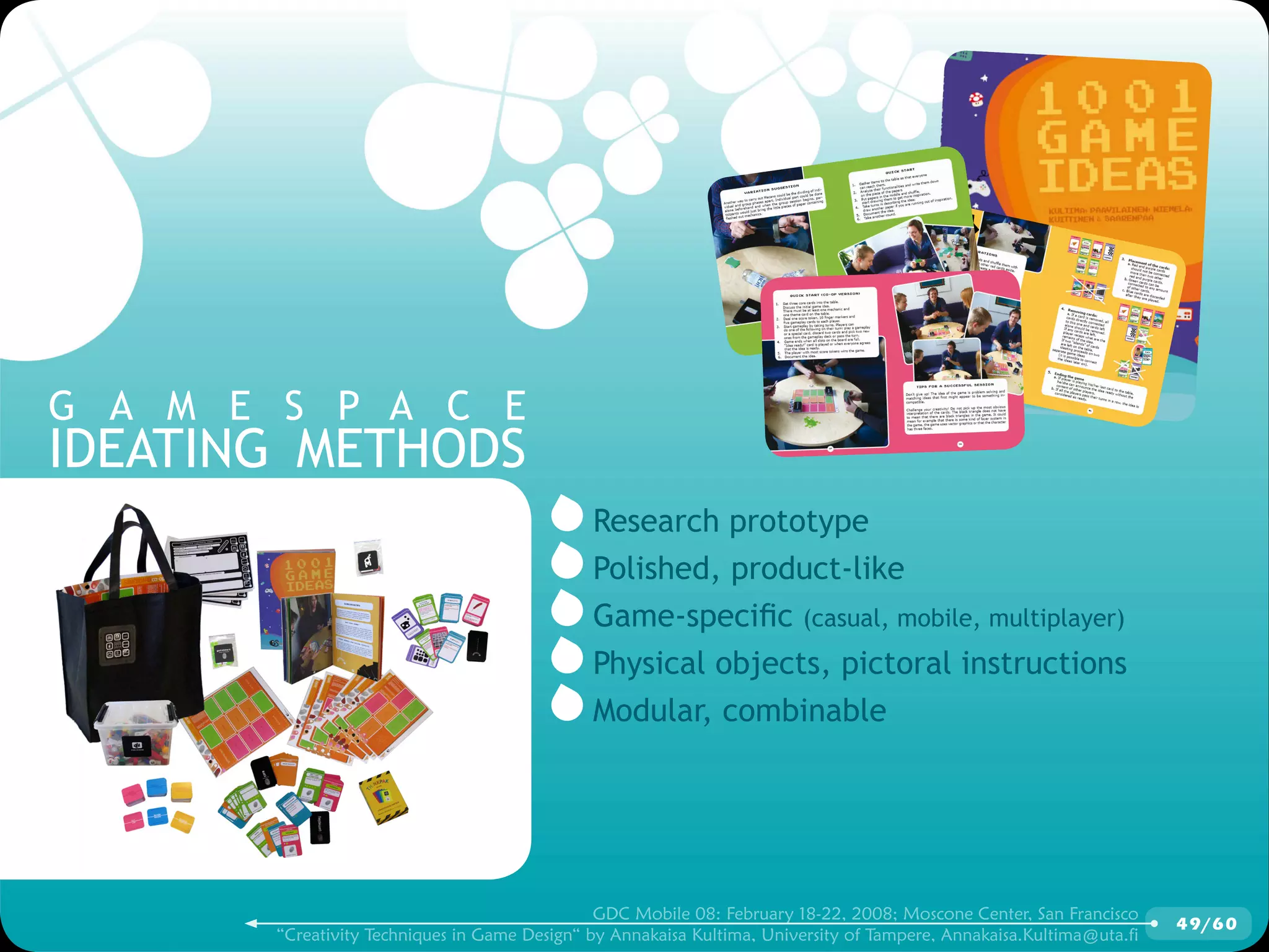 GDCMobile08: Creativity Techniques is Game Design