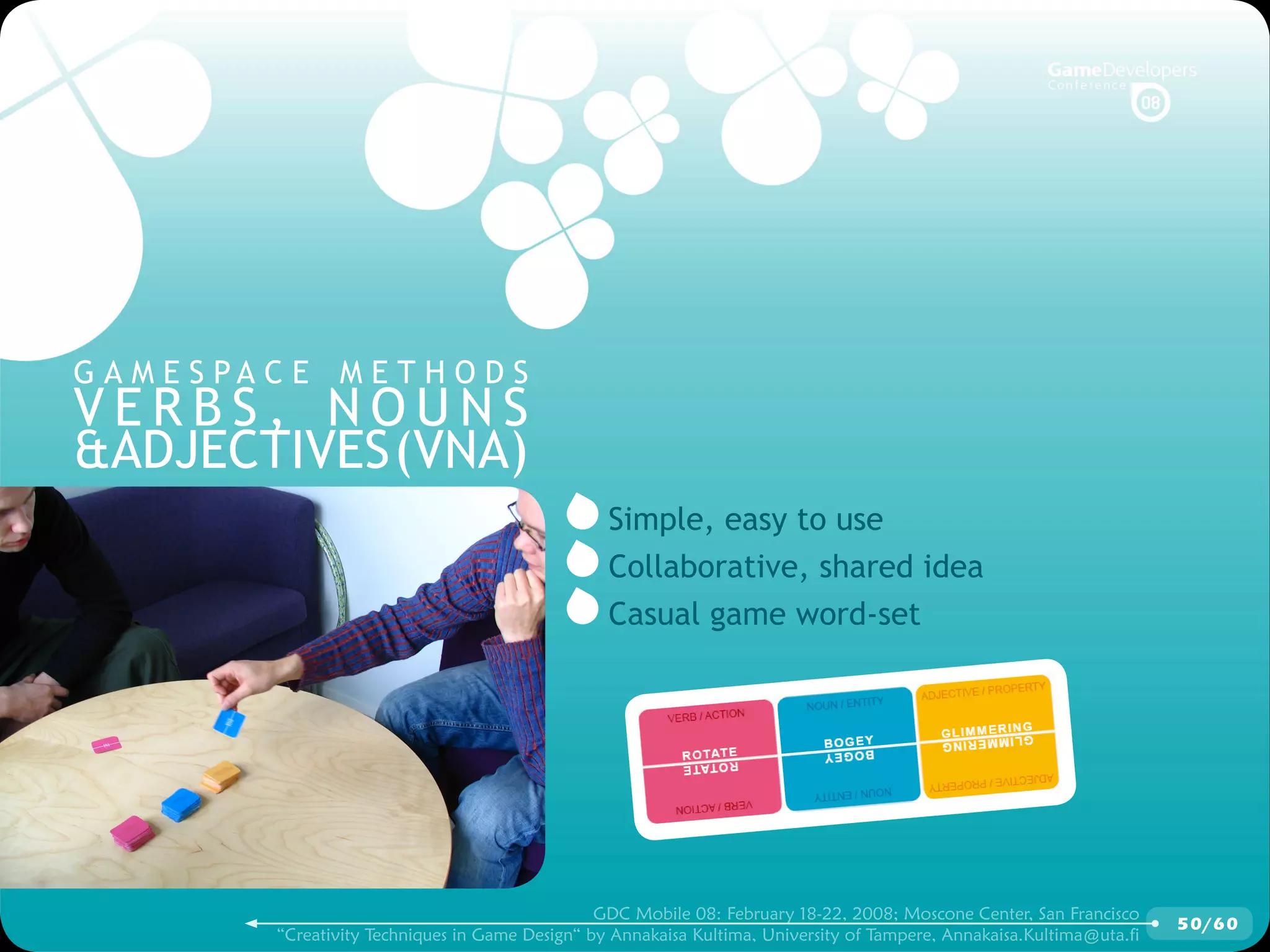 GDCMobile08: Creativity Techniques is Game Design