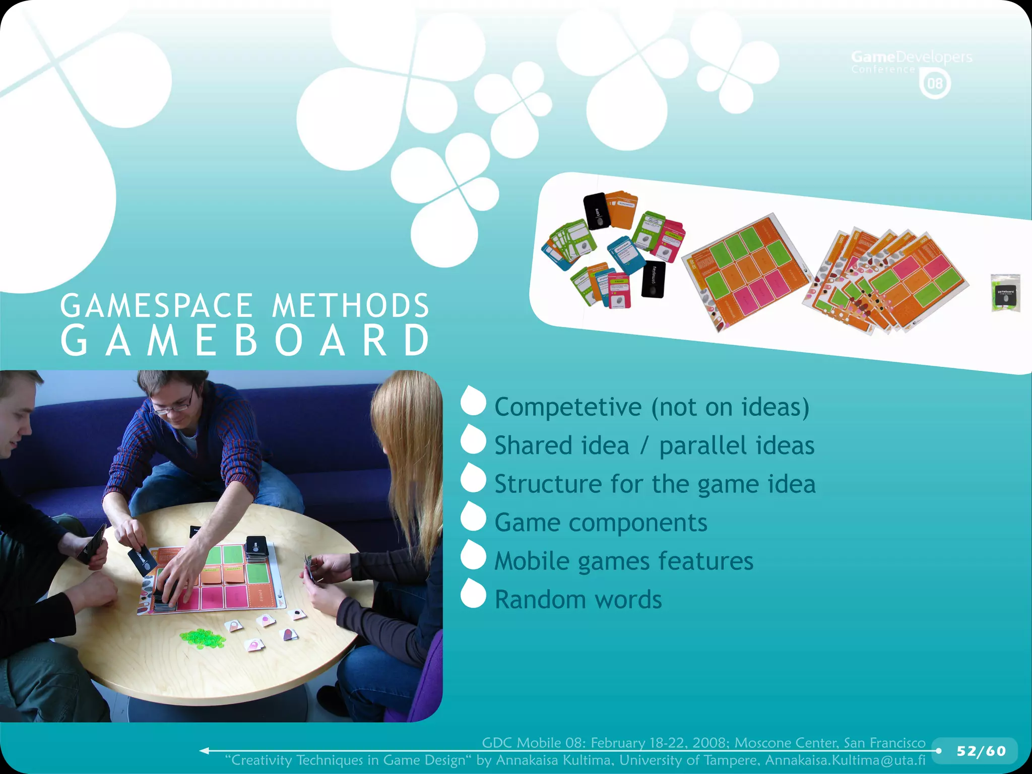 GDCMobile08: Creativity Techniques is Game Design